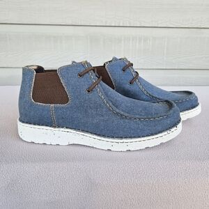 Justin Hazer Denim Casual Hudson Moc Toe Denim Blue Men SZ 11.5 Shoe Loafer